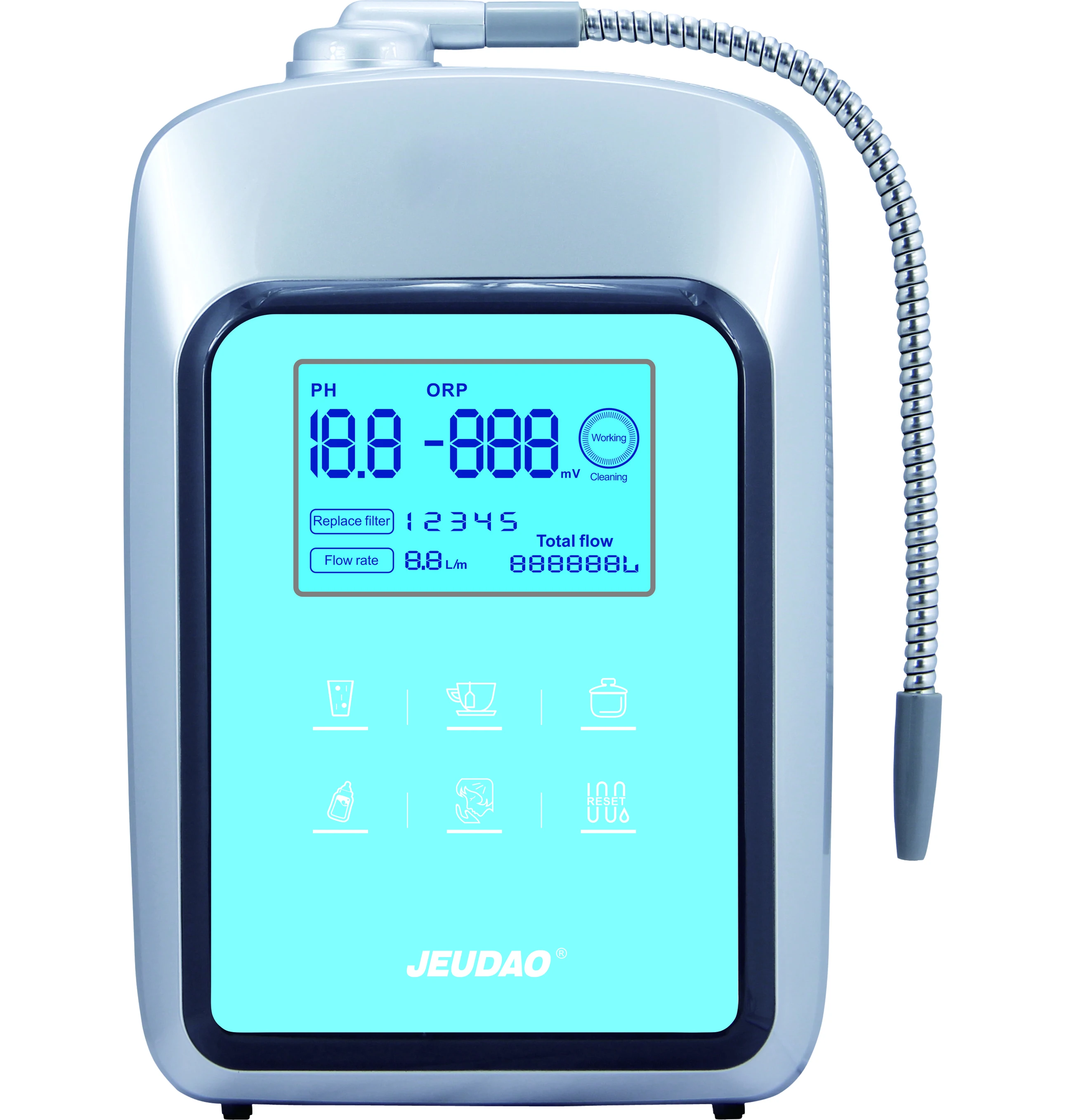 Sintered Platinum Electrode -blue-Glass Touch Control Model electrode alkaline water  ionizer