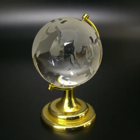 Clear Crystal Globe with Golden Silver Stand MH-Q0039