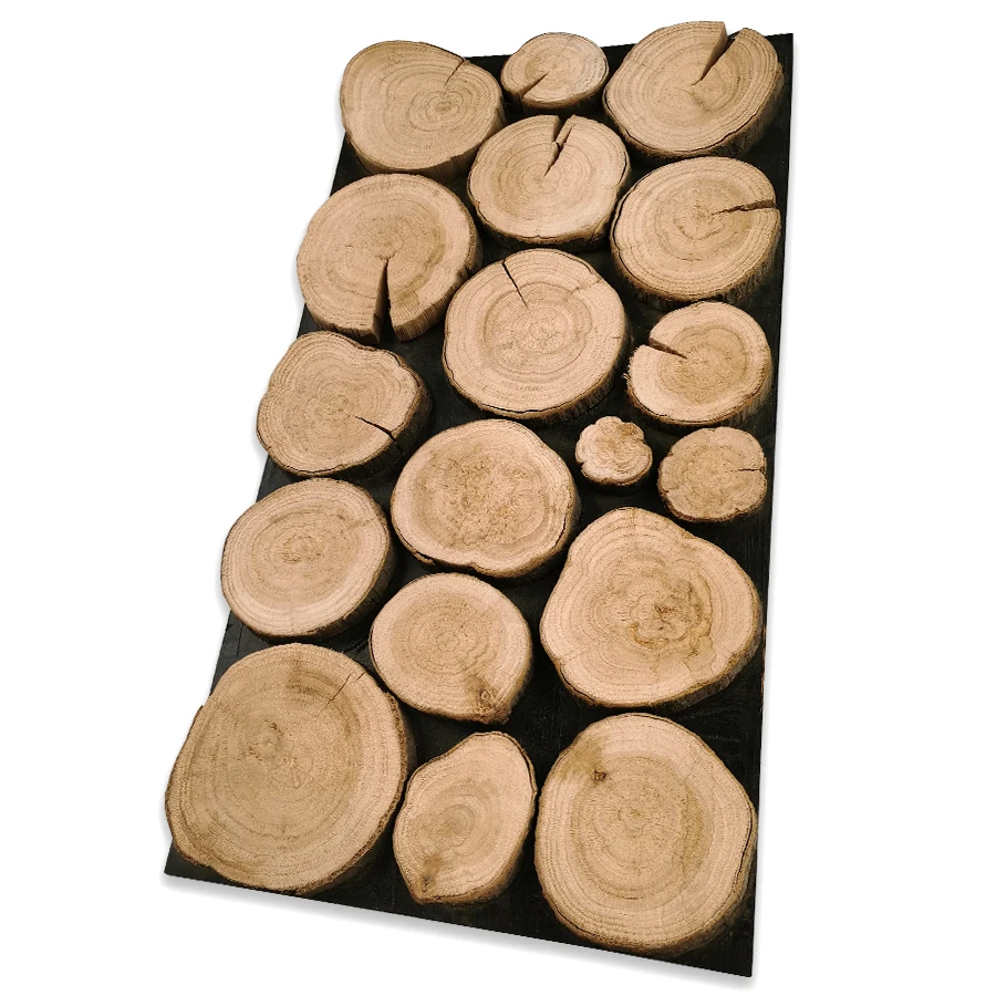 GUCI log pile wooden wall decoration mosaic rough original style wood decor idea