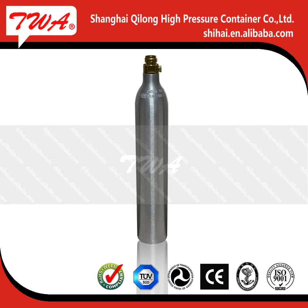 high quality food grade co2 gas cylinder soda maker cylinder 0.6L aluminum cylinder for soda maker machine