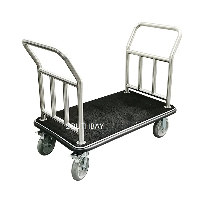 Stainless Steel Luggage Bellman Cart for Hotel & Restaurant Use