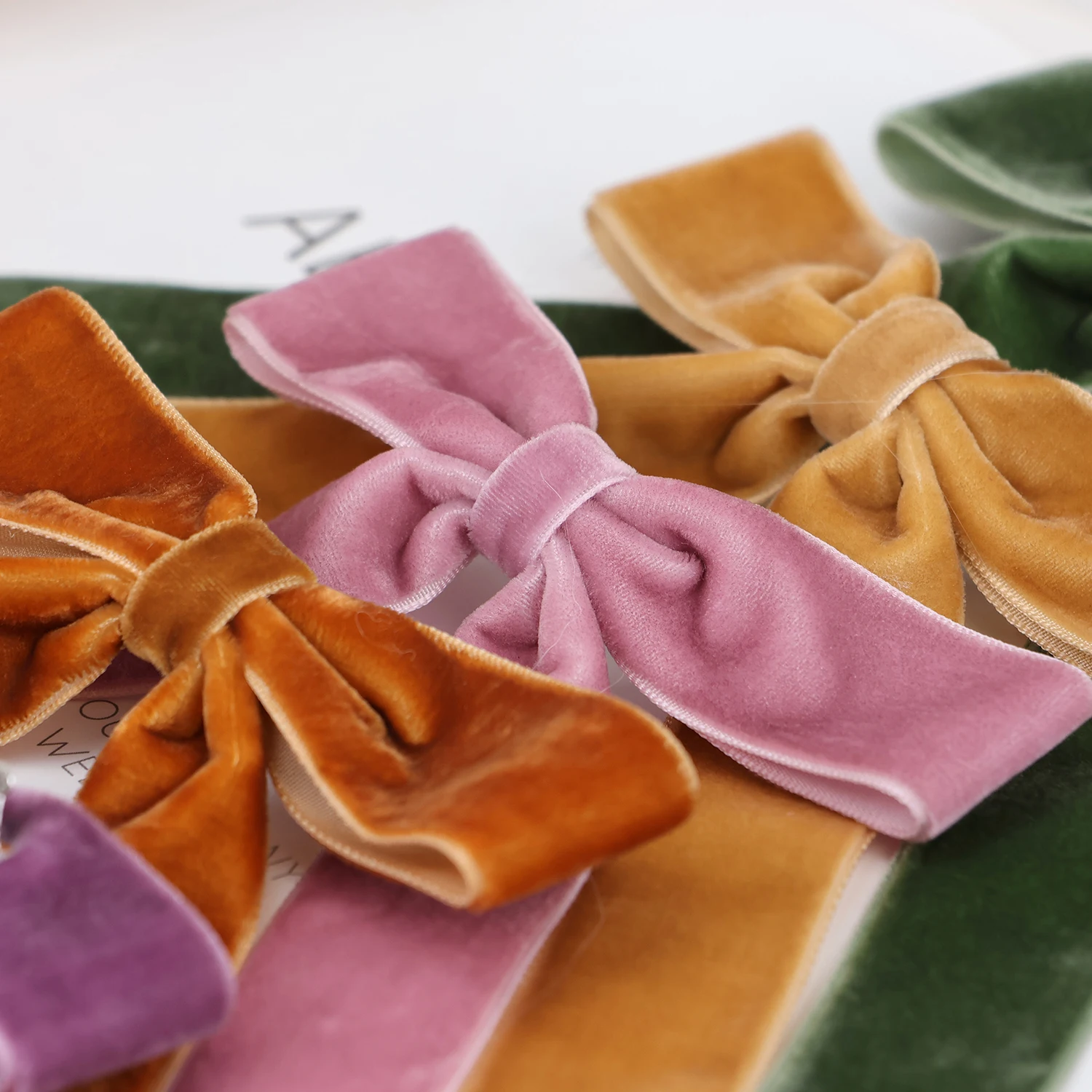 New Elegant Handmade Red Black Ribbon Ponytail Holder Accessories Metal Clips Velvet Hair Bows Barrettes For Women Girls