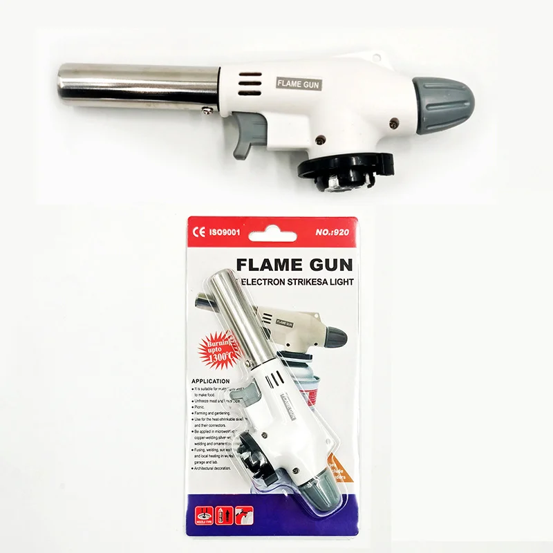 Portable multifunction 19mm nozzle blow butane gas torch lighter fire flame gun Gas Torch Heating Torch