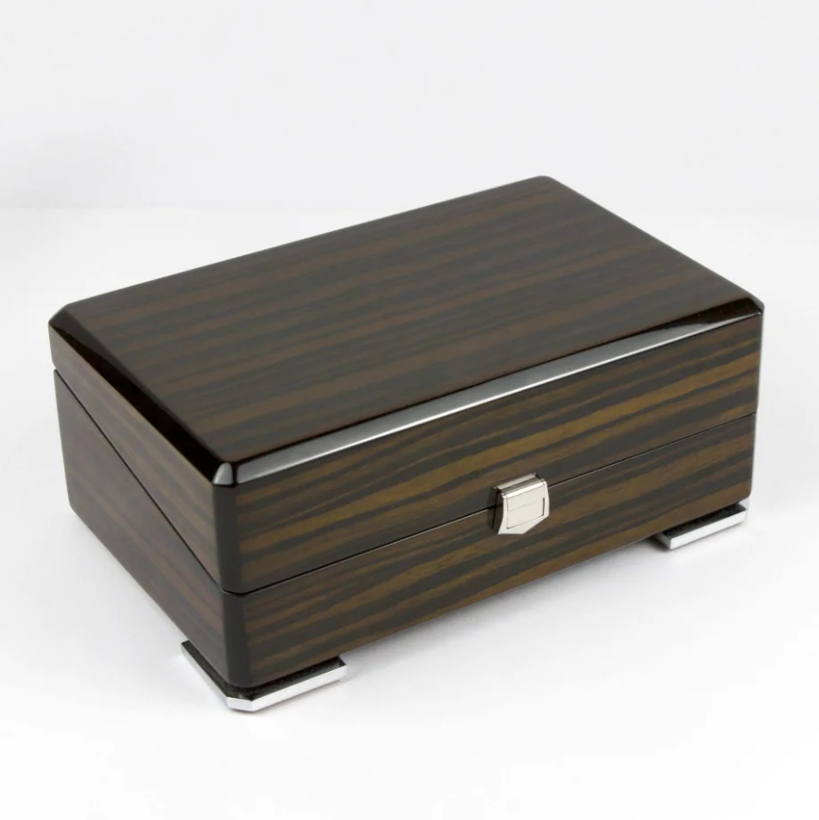 Gift Wrap High-end Piano Baking Paint Ebony Solid Handmade Natural Wood Watch Box