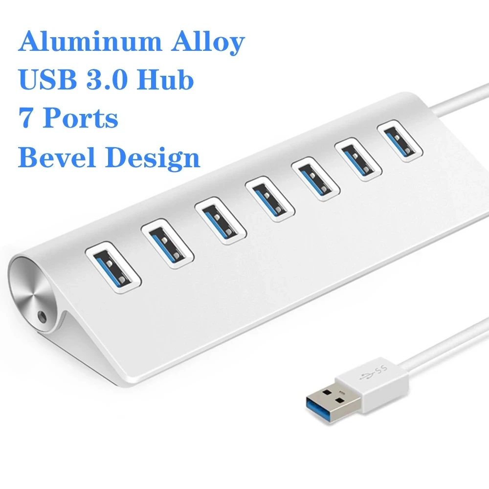  Алюминиевый Высокоскоростной USB-концентратор 3 0 на 5 Гбит/с 7 портами питания адаптер для Macbook