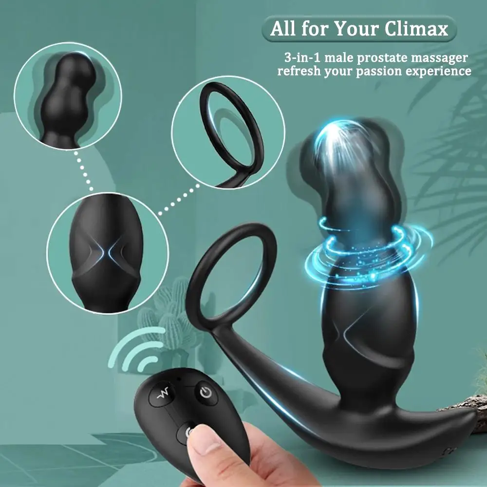 MOGlovers App Control Anal Plug Vibrator Sex Toys For Men Prostate Massager 360 Rotational Stimulation Male Butt Plug With Cock