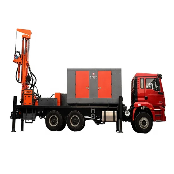200m Truck Mounted Diesel Portable Water Well Drilling Rig Borehole Drilling Machines with Hydraulic Legs and Tower