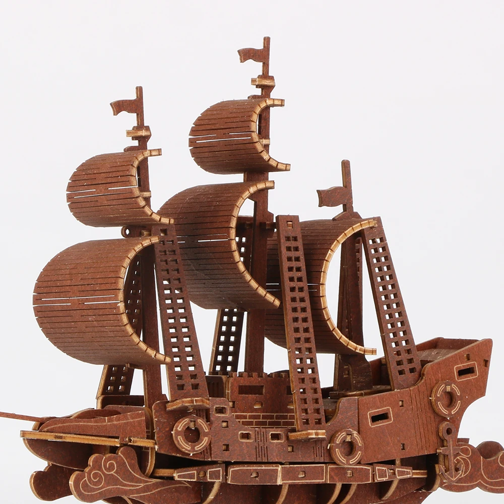 LT-Chuan01-YS DIY Educational Toys 3D Wooden Puzzle Adults Kids  Laser Cut Basswood Ocean Sailboat Model Wood Crafts Ship Decor