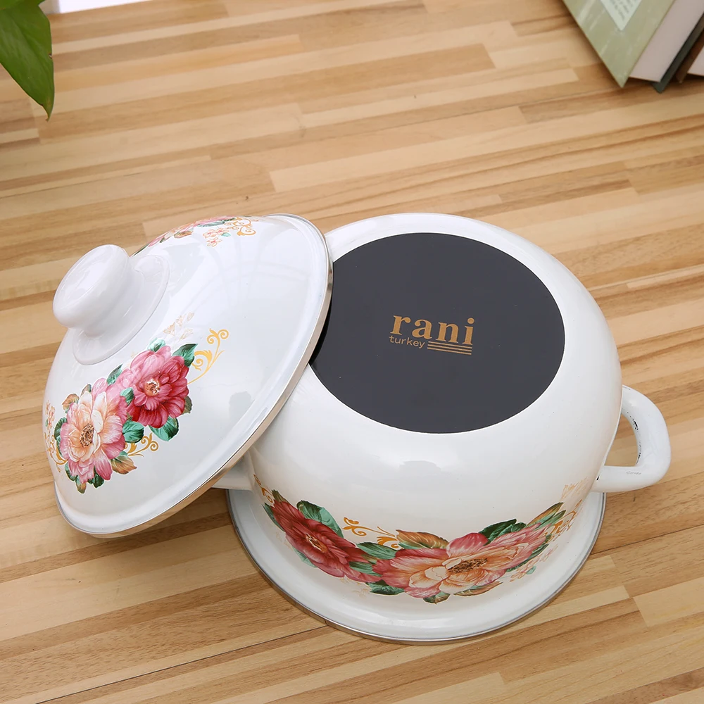 771DB Rani High quality factory Non Stick Pots Enamel casserole storage container cookware set for kitchenware