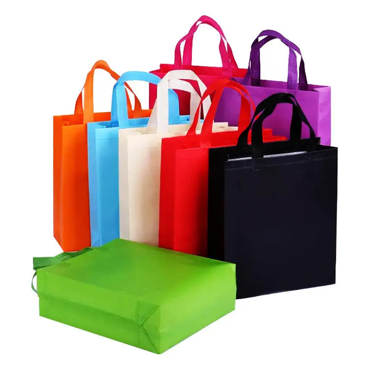 Golden Type PP Carry Bottom Gusseted Vest Polypropylene Lamination 80 Gsm Tote D Cut Non-Woven Nonwoven Shopping Bag