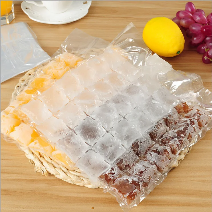 Custom ice cube ldpe plastic cooler pack bags disposable storage freezer self seal plastic ice cube packaging bags for ice cubes
