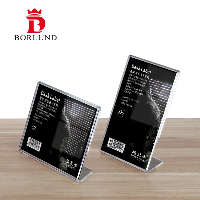 BORLUND Acrylic sign holder table menu holder price display stand   acryl stand plastic table stands frame photo display