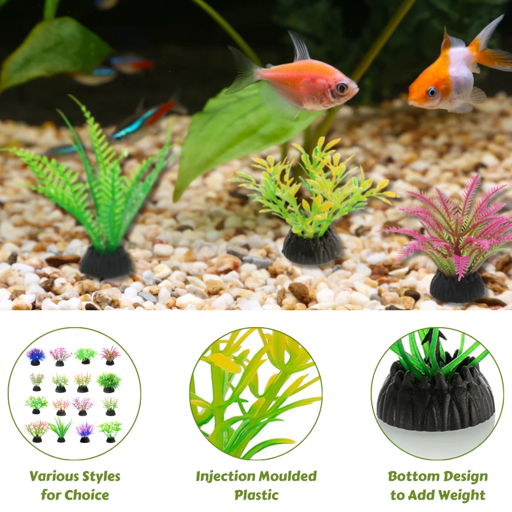Various Colorful Aquarium Plants Small Size Fish Tank Decoration Artificial Aquatic Plants