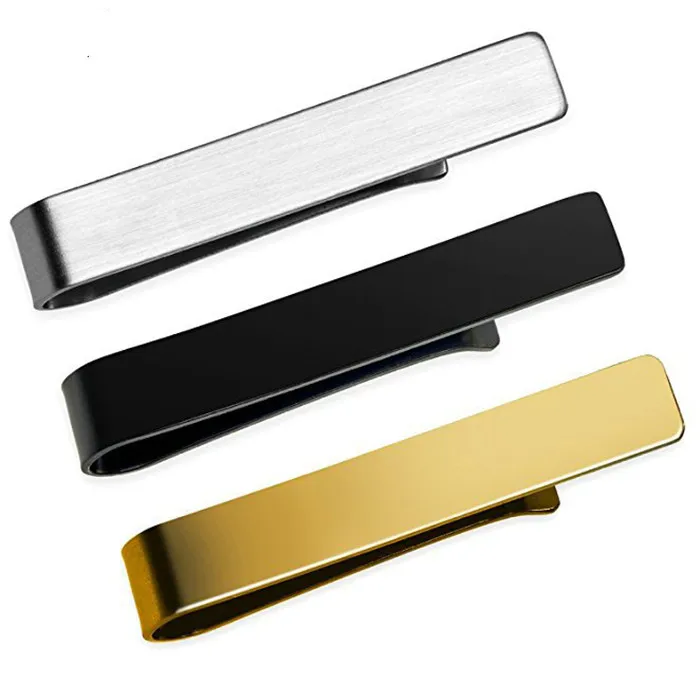 Wholesale blank stainless steel tie bar custom metal tie clips