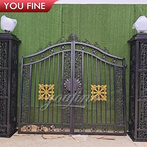 Высококачественные кованые железные ворота для двора простые продажи