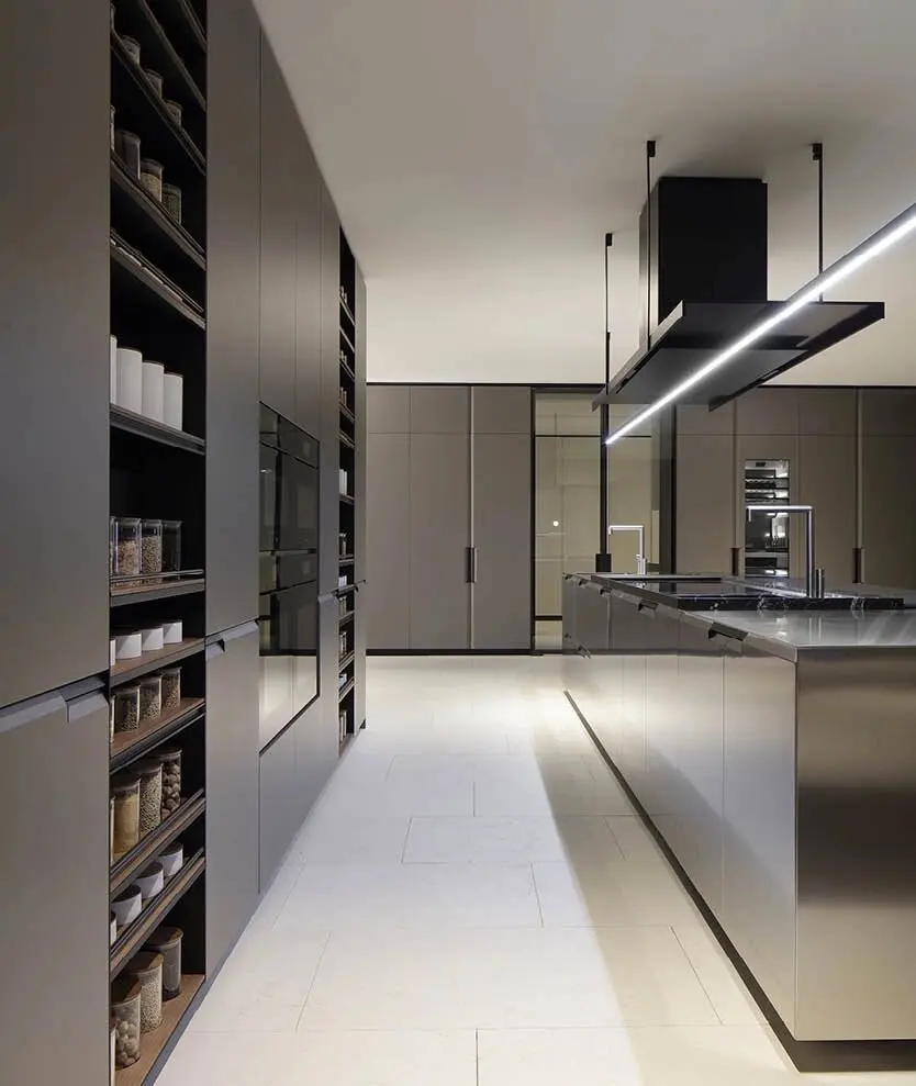 Multi-Functional Stainless Steel Cabinet with Drawer Slide Scratch-Resistant Waterproof Tall Island Villa Countertop Kitchen Cab