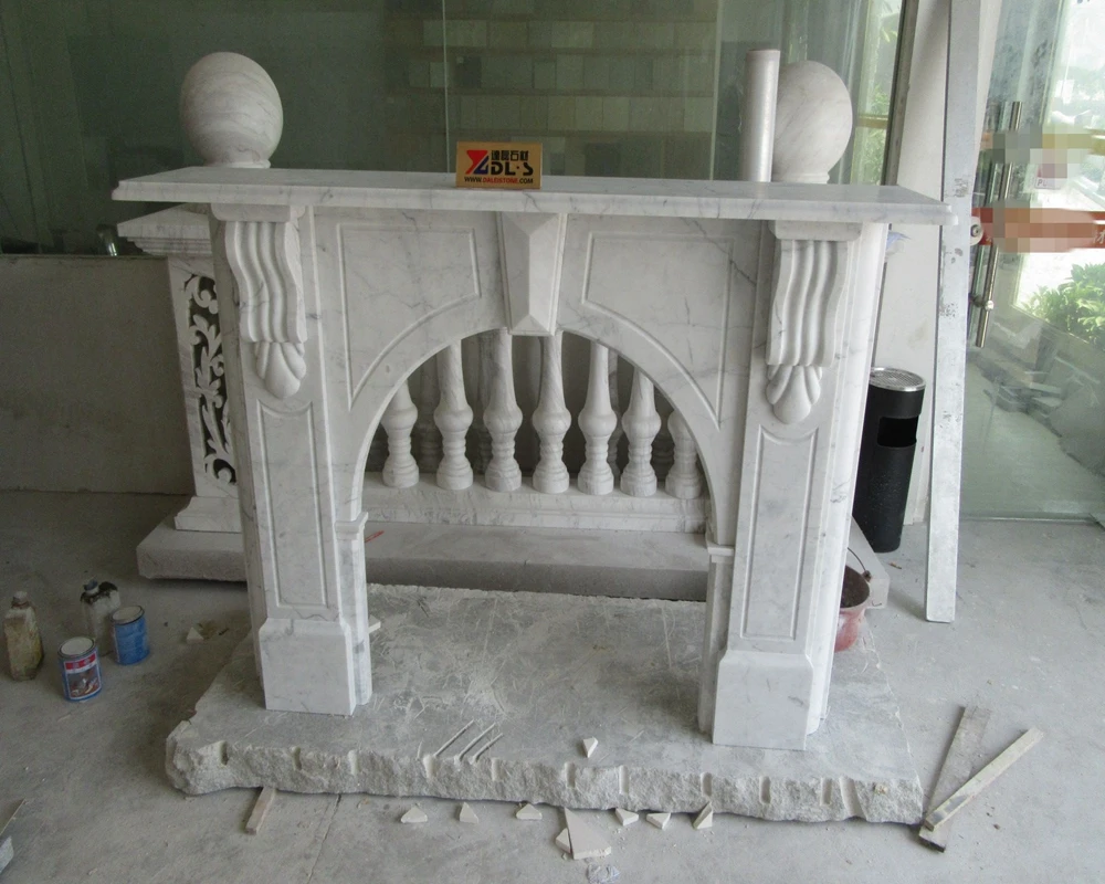 Белый мраморный камин Bianco