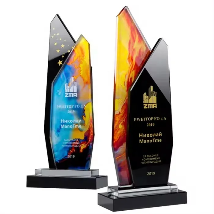 UV Printing Customized Champion Award Crystal Award Trophy