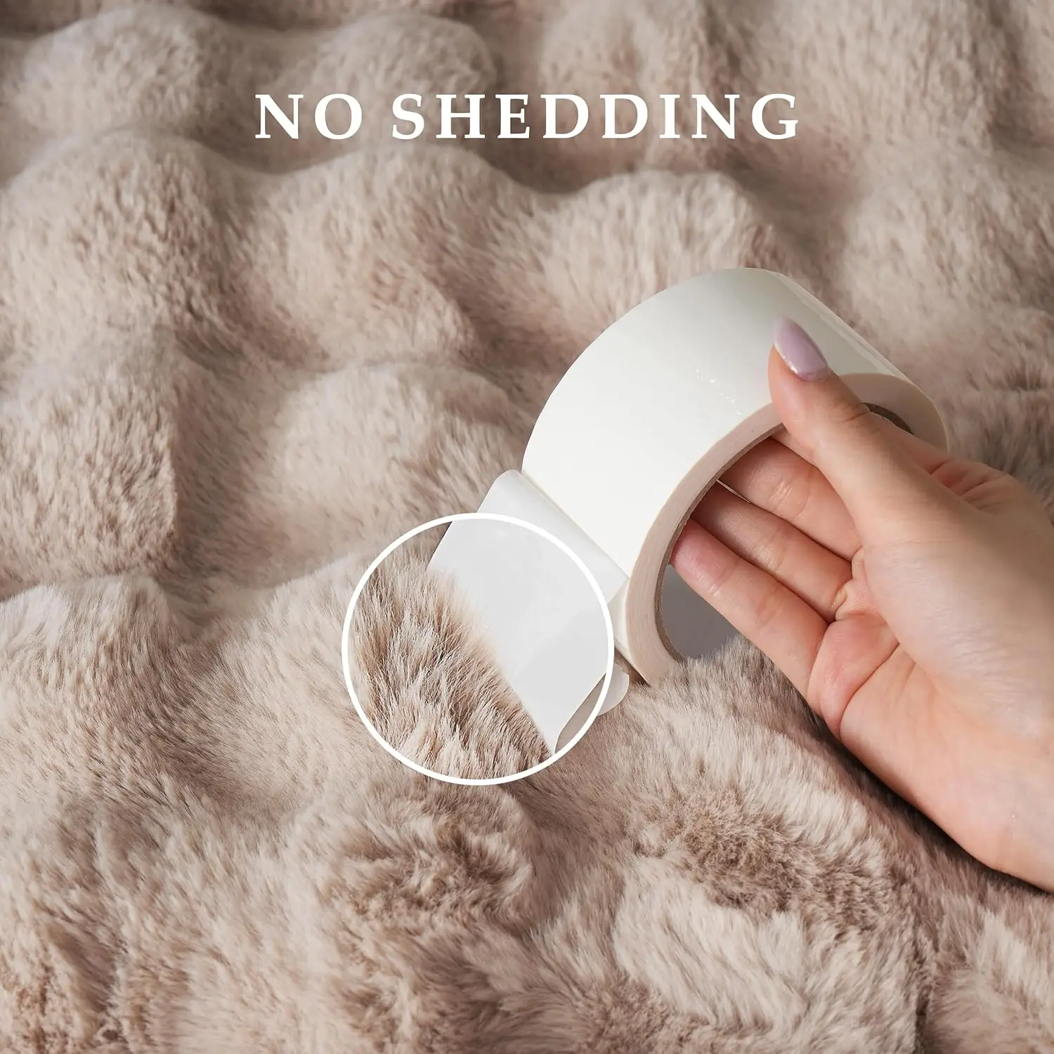 Super Comfort Oversized Warm Thick Bubble Plush Rabbit Faux Fur Blanket,Luxury Faux Rabbit Fur Blanket