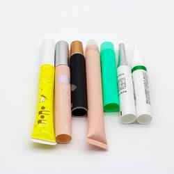 Empty Plastic Chapstick Tubes Lip Balm Containers Yellow Soft Sponge Applicator Lip Gloss Squeeze Tube