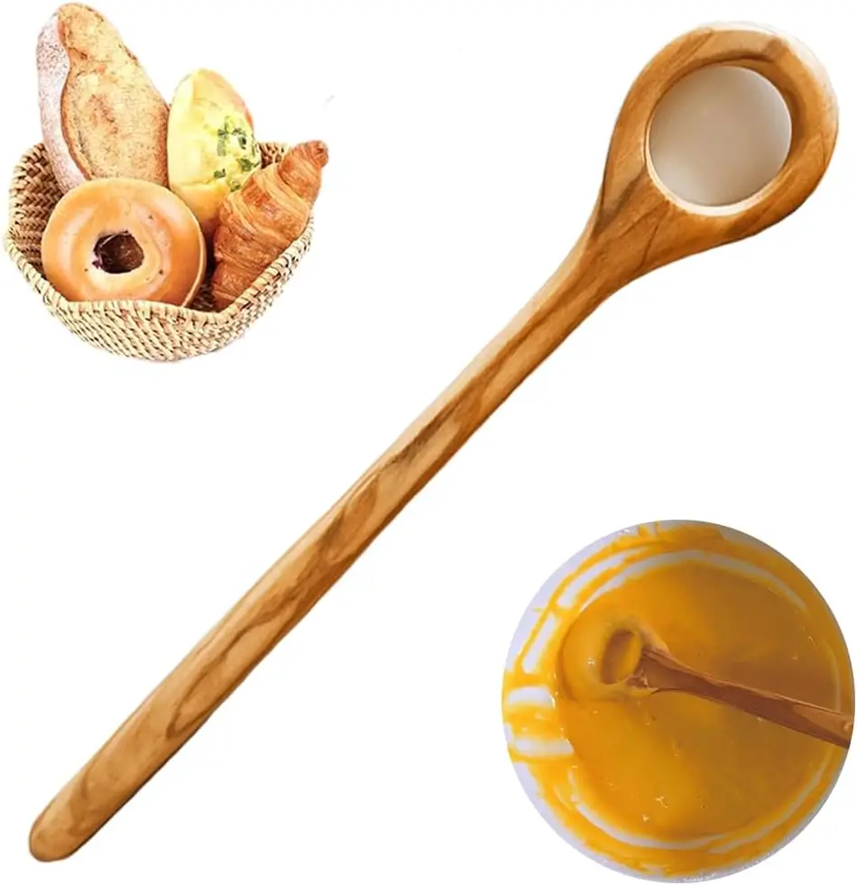 Olive Bread Dough Whisk Mixer  Bread Whisking Tool for Mixing Sourdough Wood Stirrer for Pastries Egg Pizza Danish Dough Whisk