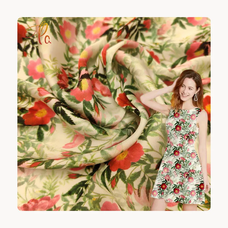 Stylish New Design Custom Floral Polyester Digital Print Evening Gown Dress