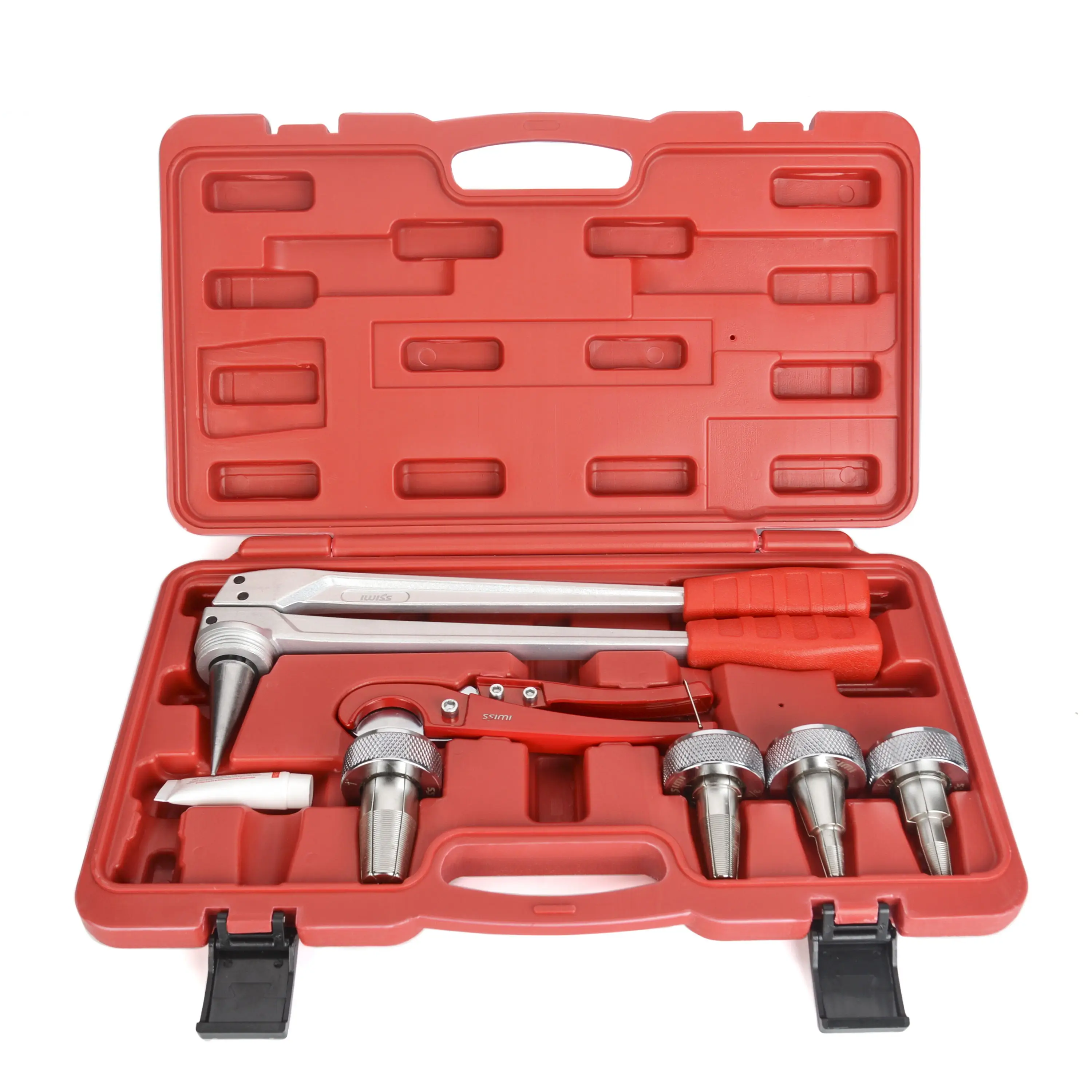 
 IWISS IWS-F1960 Pex трубка, медный расширитель трубки, ручной набор инструментов с 1/2, 3/4, 1 дюйм расширительной головкой для Propex  