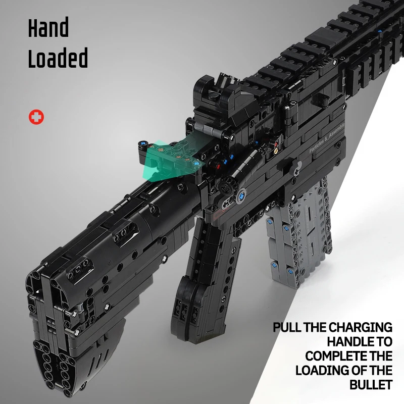 1178PCS Military Series HK416 Assault Rifle Assembly Building Block Model Birthday Gift For Boys New Year Gift
