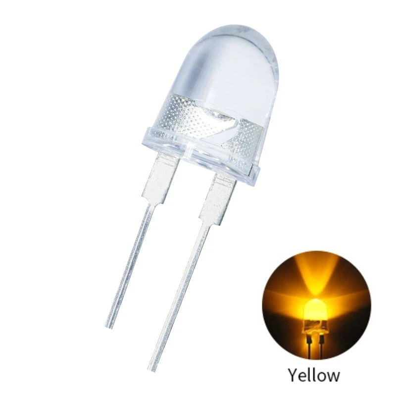 Juhong Rohs certificated 5 years warranty High Power 10mm bullet 0.5W Ultra Bright Yellow Color 590nm 15000mcd LED Diode Free samples