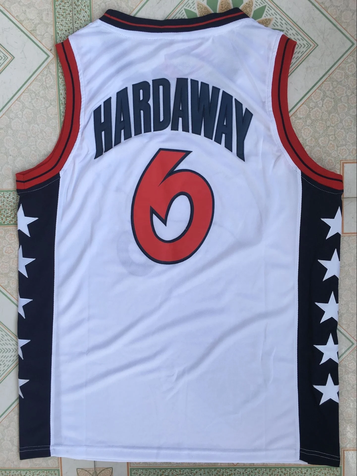 
Hardaway #6 u s a basketball jersey youth basketball team uniform red black white p ba jersey stitched basketball 
