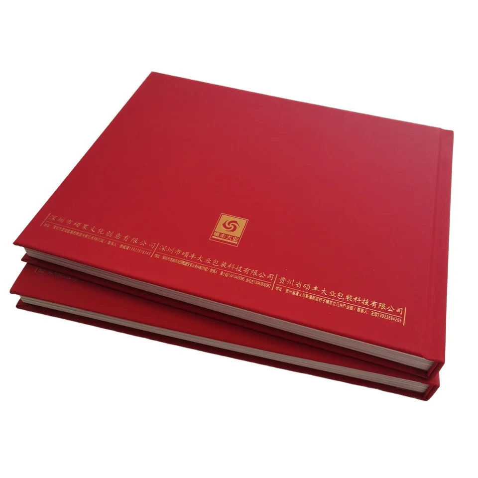 Nice Design PU leather Hardcover Book Company Catalog Brochure Customize Printing Service Fancy Surface Finish