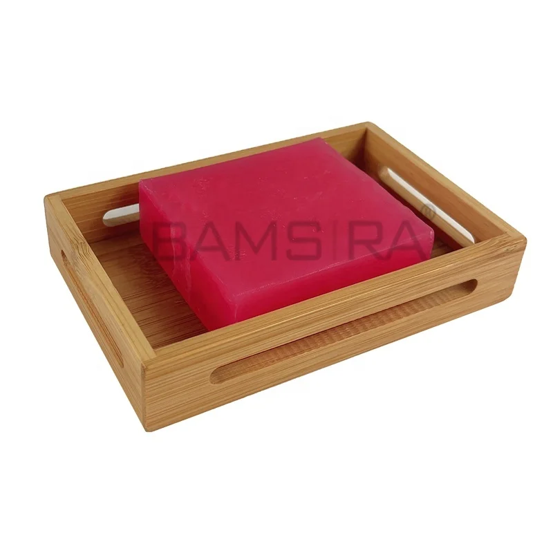 Bamboo Bath Soap Dish Draining Soap Holder for Shower Soap Savers for Bathroom