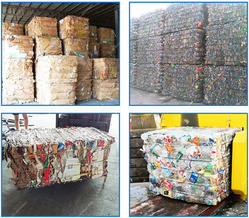 Automatic Horizontal Hydraulic Waste Clothes Plastic Pet Bottle Tire Cotton Paper Baling Press Machine Hydraulic Baler