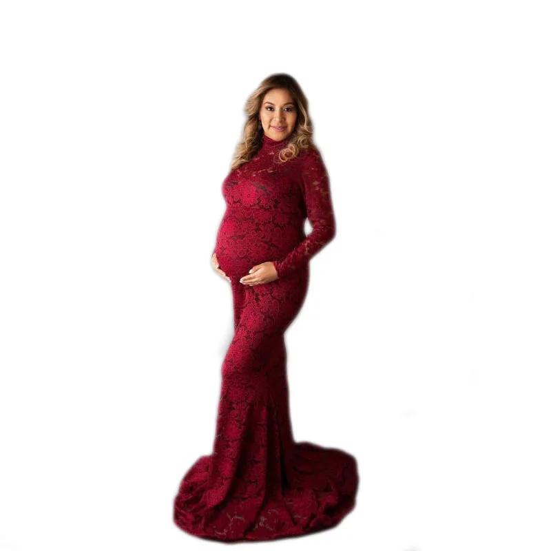 Fancy Lace Maternity Dresses For Photo Shoot Sexy Pregnancy Dress Maxi Gown Long Pregnant Women Photography Prop 2021 (1600350325692)