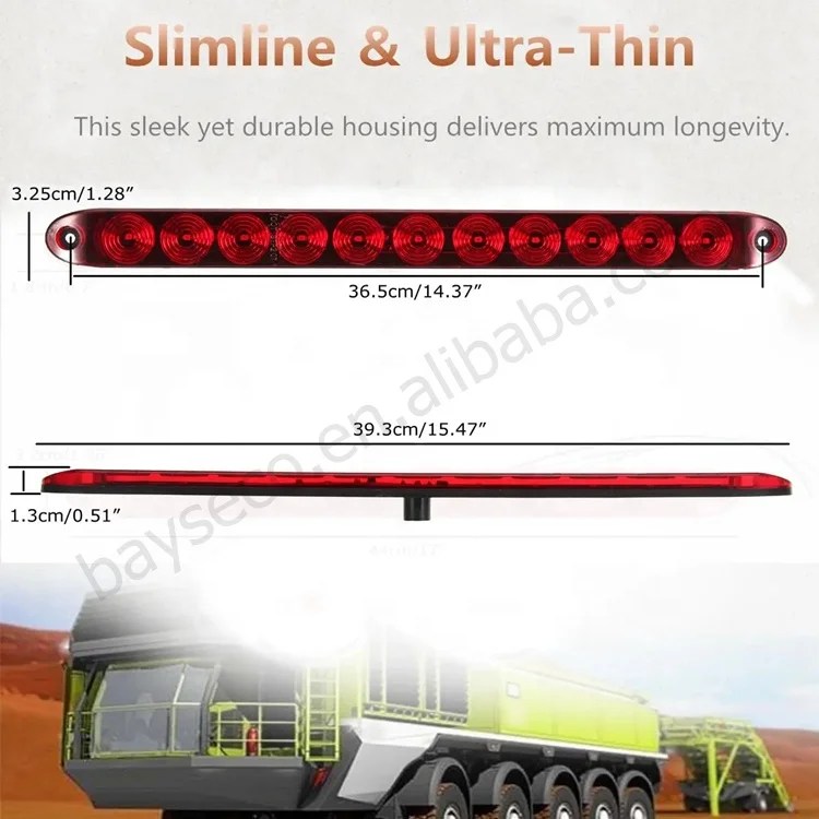 1*pcs HST-20410 16' inch 11 LED for Park Stop Turn signals Tail Brake warning Light DOT lamp Red Trailer Truck Light Bar