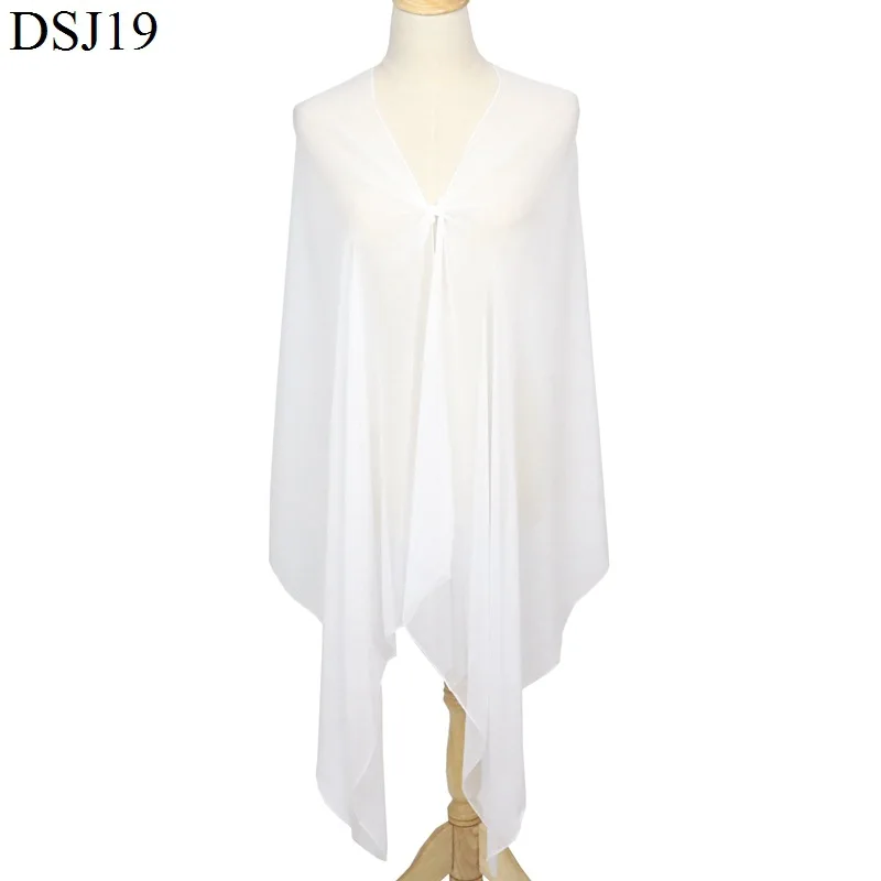 Selling solid white Georgette scarf Monochrome scarf sunscreen shawl runway dance scarf