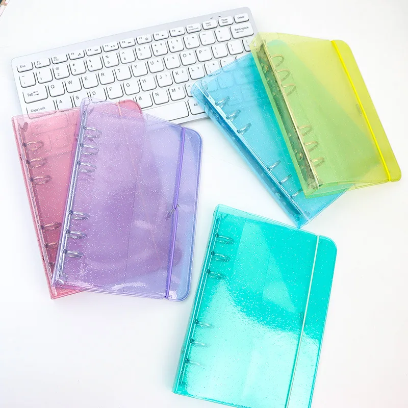 Wholesale A5 A6 6 Ring Binder File Folder Clear Binder Transparent Pvc With Pvc Envelopes For Budget Planner