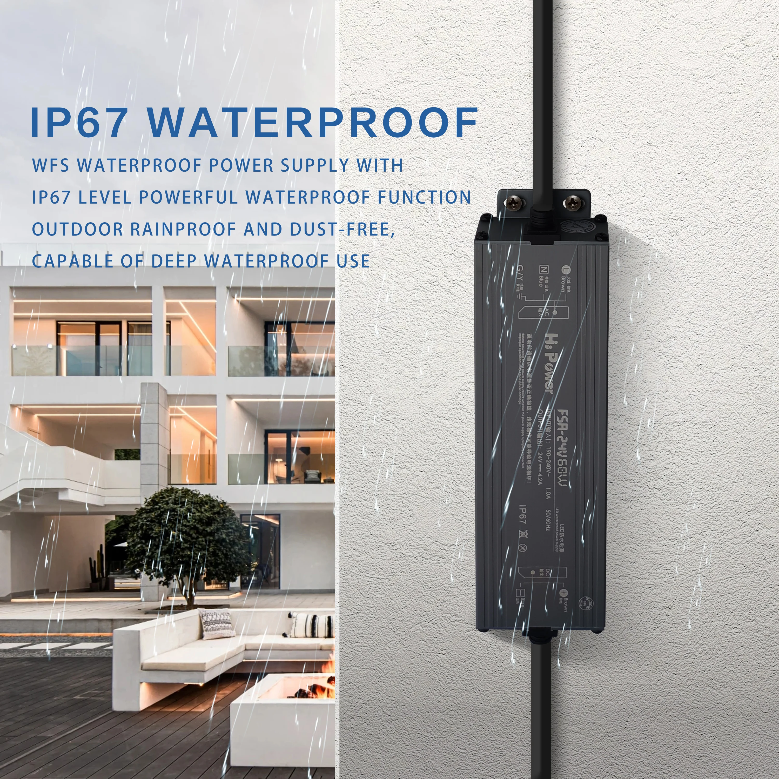 Lights Transformer 12V 24V IP67 Waterproof LED Adpater 60W 100W 150W 200W 300W 400W 500W 600W Power Supply  Outdoor Lighting