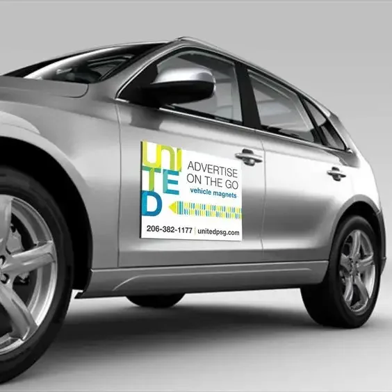 High quality Die Cut Magnetic Car Door Magnet Sticker Advertising Signs Decoration