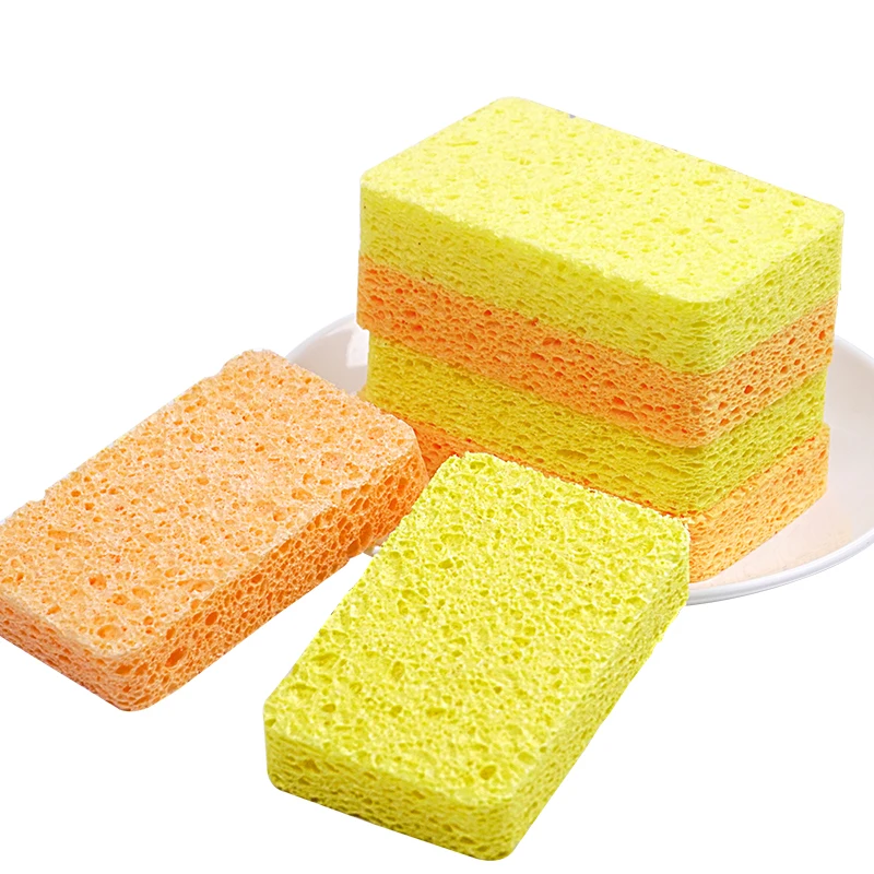wholesale wood pulp Cellulose sponges eco-friendly biodegradable dish washing cleaning honey comb soft sponge for kitchen