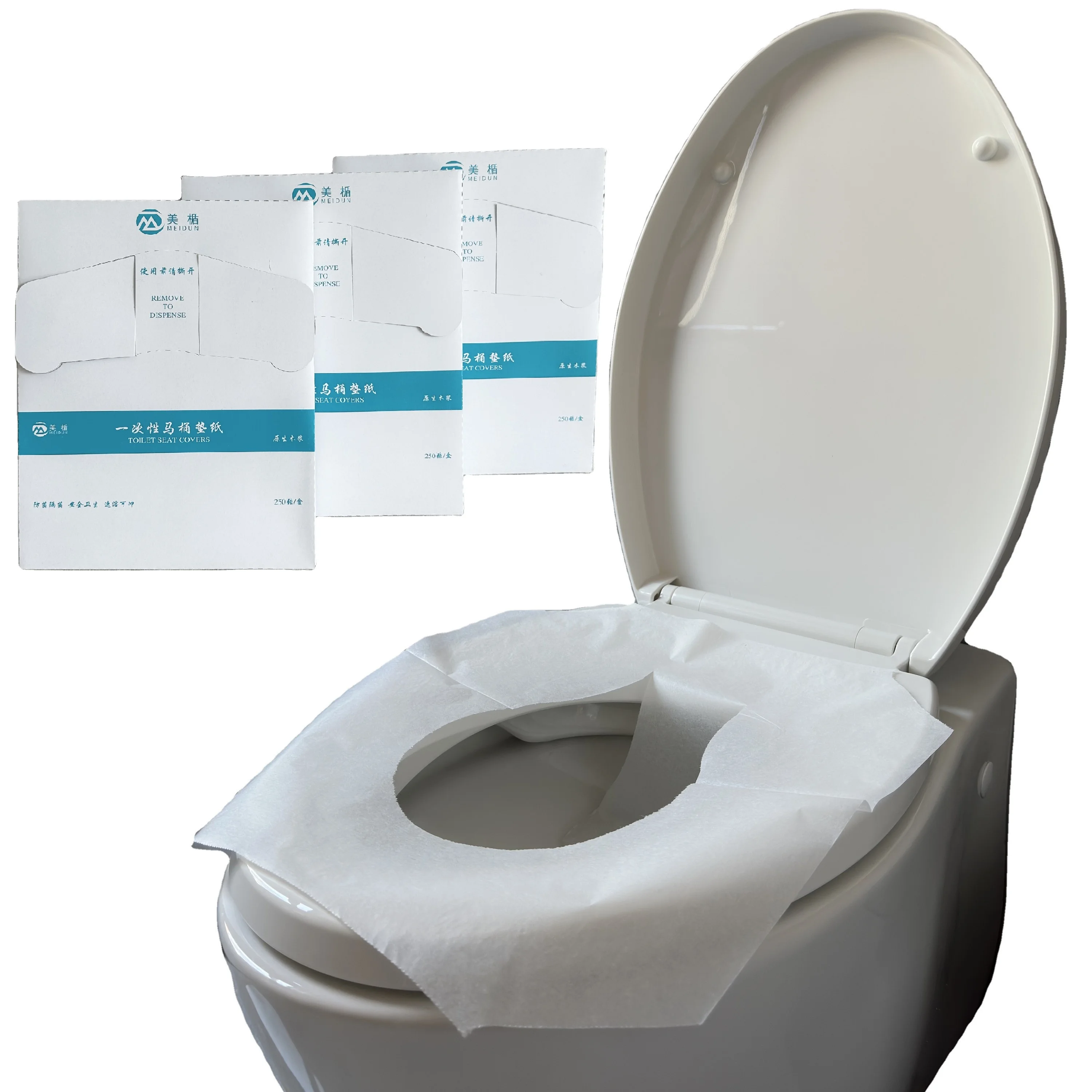 Hygienic Disposal Toilet Seat Covers Flushable 200 Pieces 16g Pocket Toilet Seat Paper Pad For Plane Hotel Travel