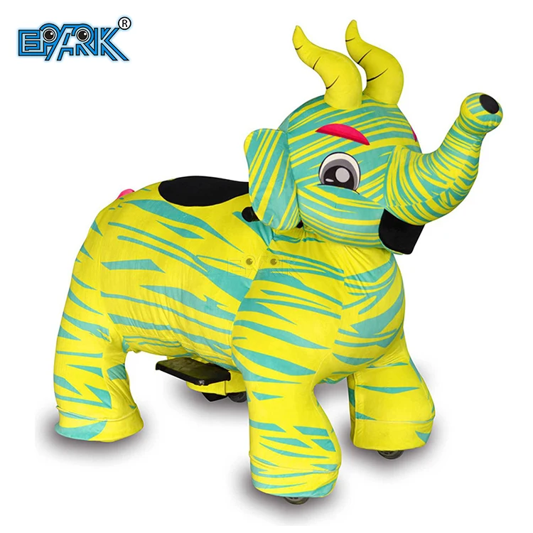 Amusement Park Coin Operated Kiddie Ride Large Remote Control Motorize Plush Riding Equipment