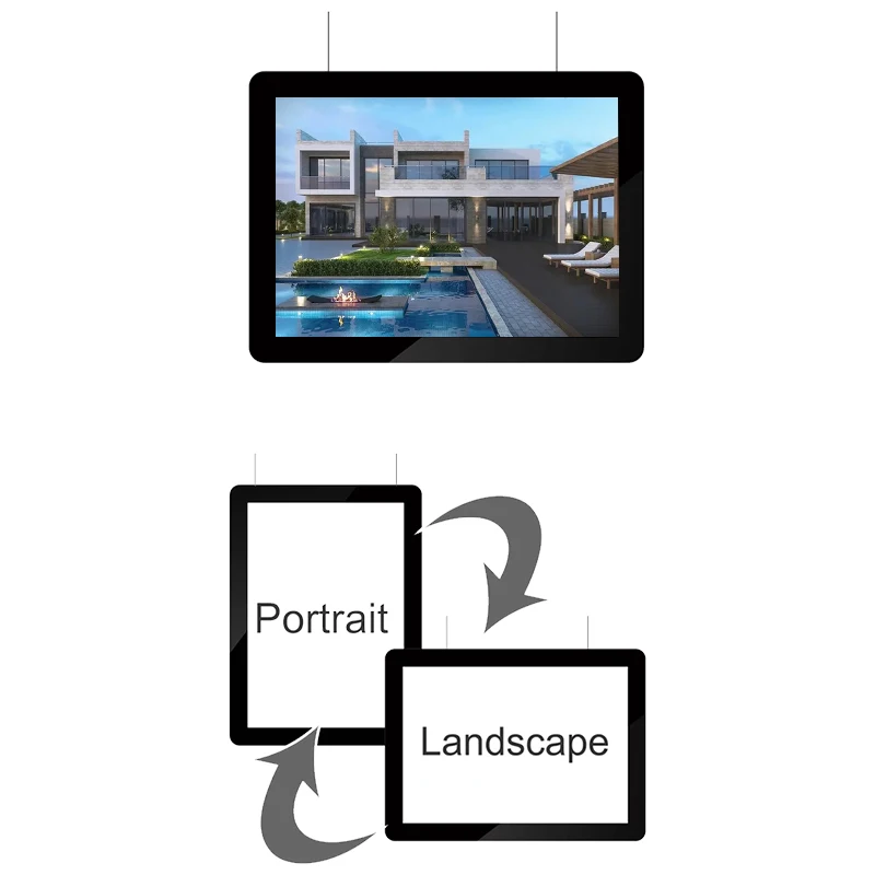 Рекламный витринный дисплей A1 A2 A3 A4, светодиодный каркас, агентство недвижимости, лайтбокс, акриловый подвесной ультратонкий световой короб