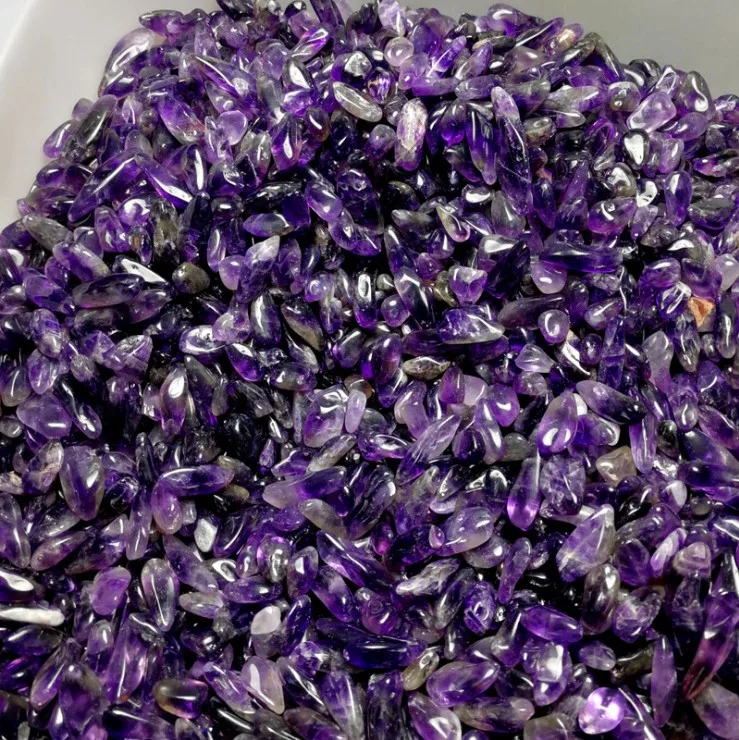 Natural Quartz Amethyst Rock Crystals Healing Stones Gravel Tumbled Stone Amethyst Gravel