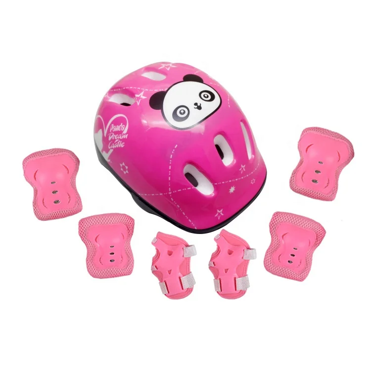 Hot sell kids skates protect pad set with helmet Children sports helmet cycling protective gear 4 sets