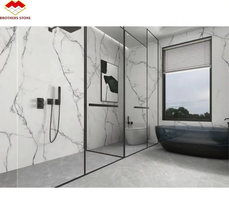 Modern Bathroom Wall Panels Polished Lilarc Sintered Stone for Bathroom Shower Wall Panels Custom Design