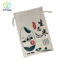 Wholesale Flour Soybean Rice Grain Canvas Cotton Drawstring Bags