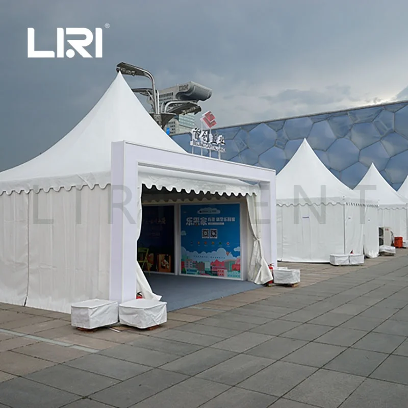 LIRI 5X5m Pagoda Tent with Glass Wall for party/wedding/fair entrance and exit used