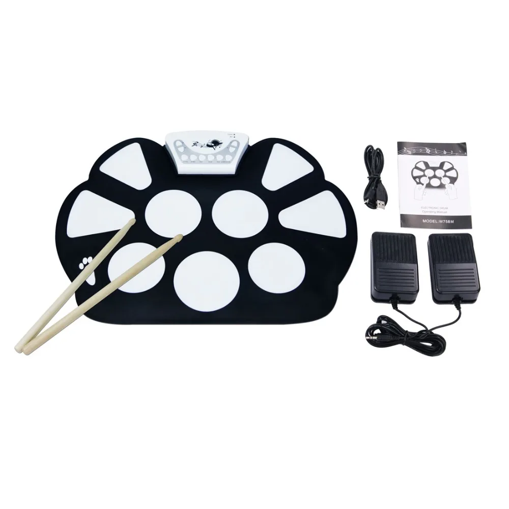 Children Education Foldable Drum Kit MIDI USB Roll Up Drum Kit Electronic Drum Kit with 9 Pads
