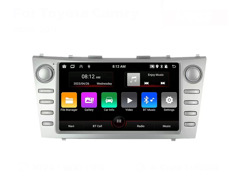 Android Car Video For Toyota Camry  Gps Navigation Wifi Bt Auto Radio Am Fm Stereo Head Unit Radio Video